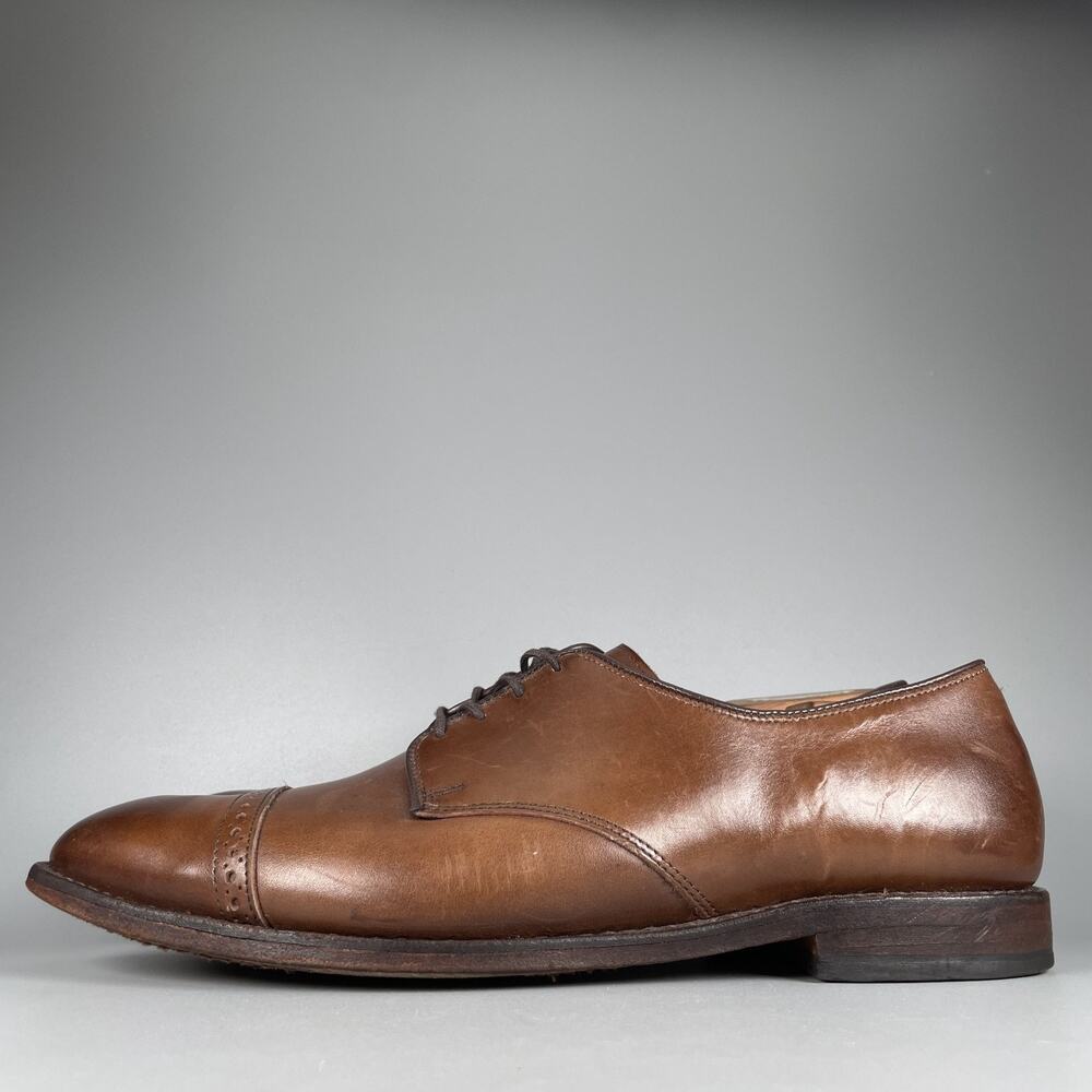 Allen Edmonds Boulevard Mens 11.5 3E Brown Leather Cap Toe Oxford Dress Shoe GUC